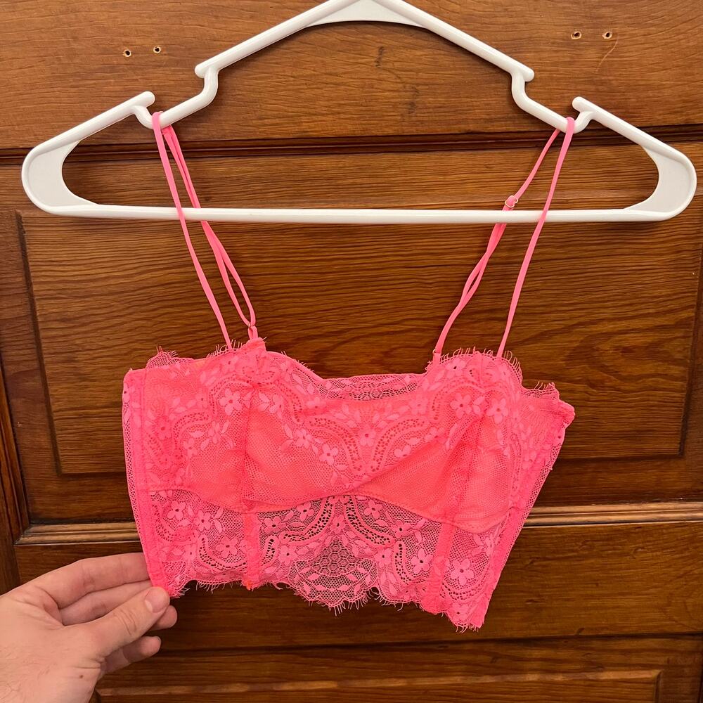 Free People Nolita Longline Bralette Neon Pink Combo NWT's sz S $48